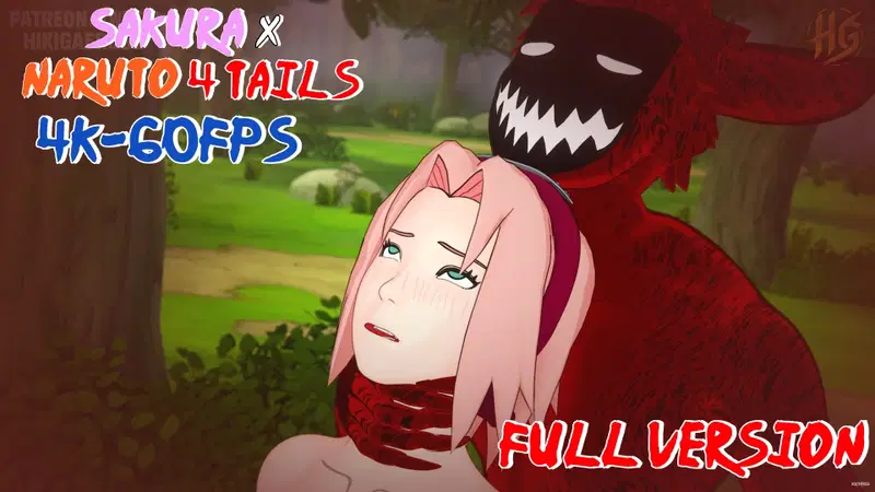 Sakura x Naruto 4 tails kyuubi (HIKIGAERU3D)