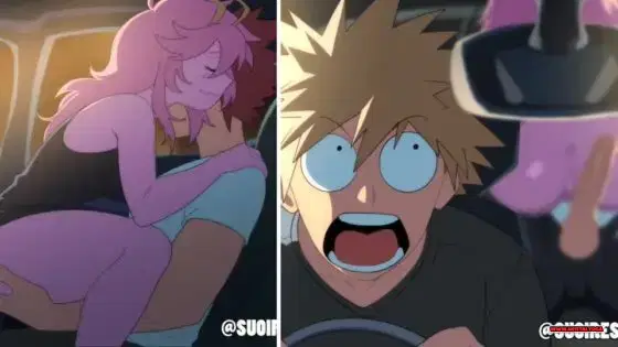Mina Ashido: Travesuras sexuales salvajes en el asiento trasero del coche 🩷🚗💦 (Suoiresnu)