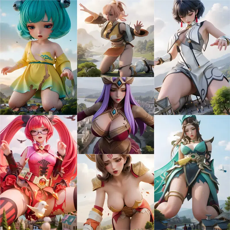 【可以色色18+】王者荣耀 随机散图 Part 9 巨大娘爆衣喷奶秀