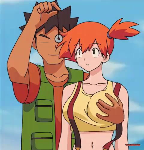 Brock agarrando os seios de Misty (Pkmn)