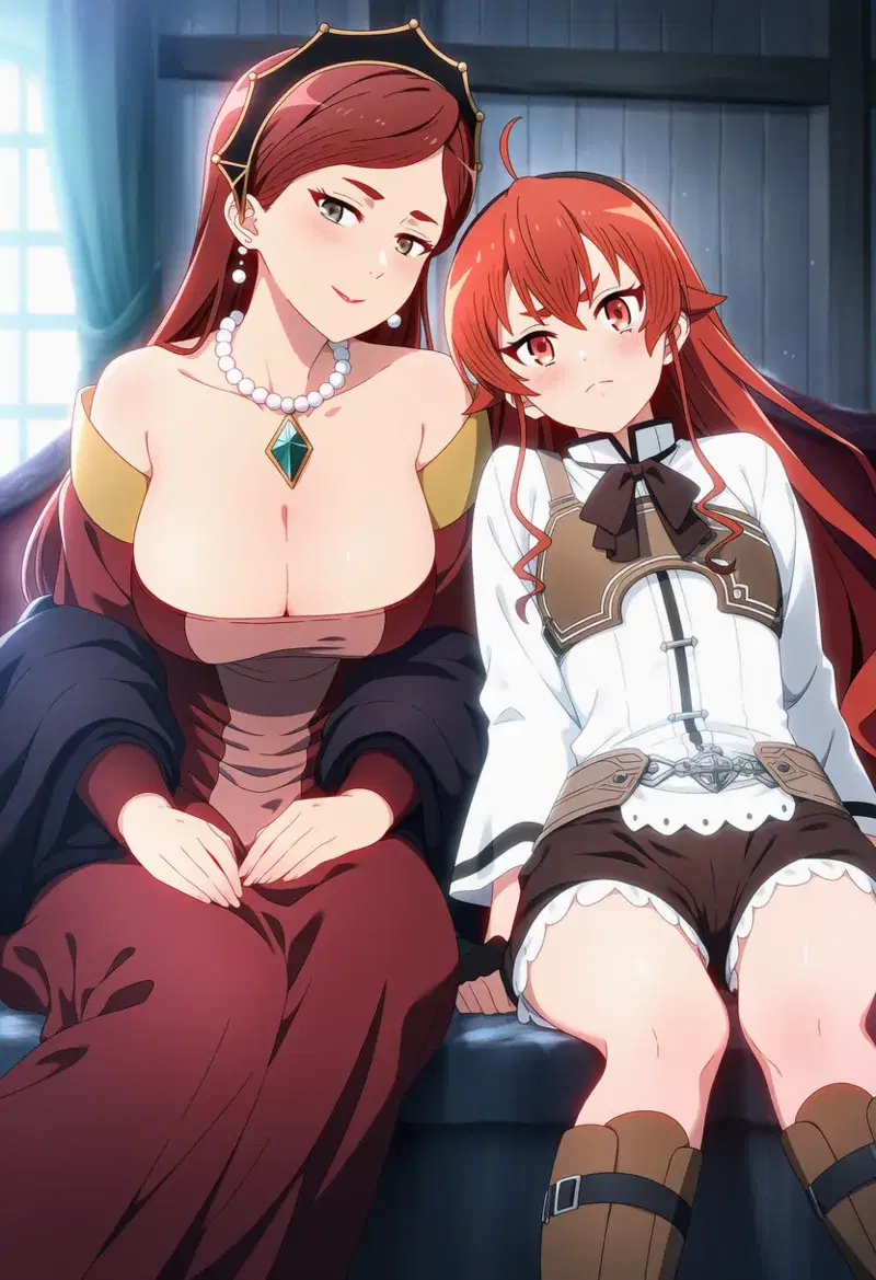 (Corudozera) (110 imágenes) Hilda Boreas Greyrat x Eris Boreas Greyrat (ヒルダ・ボレアス・グレイラット x エリス・ボレアス・グレイラット) / Mushoku Tensei: Reencarnación sin trabajo (無職転生 ～異世界行ったら本気だす～)